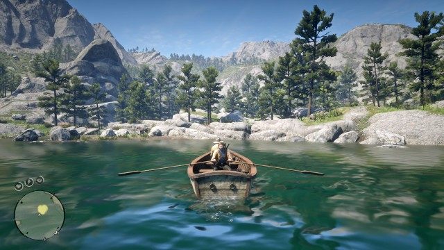 Row to the fishing spot