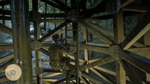 Climb the tower and operate the switching array