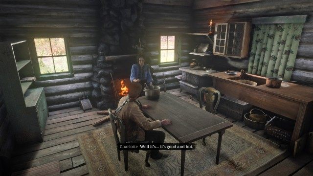 Follow the widow home / Sit on the chair for dinner