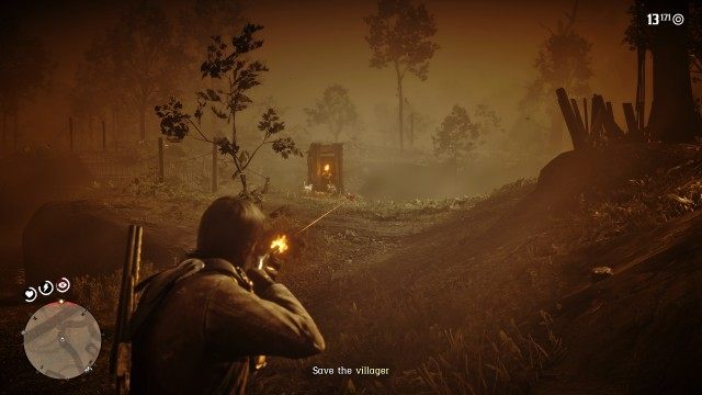Investigate the barking / Save the villager