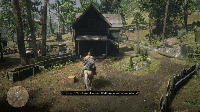 Pick up the stranger / Take the stranger to Butcher Creek