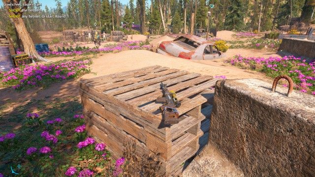 SHOOT any helmet to start Round 1