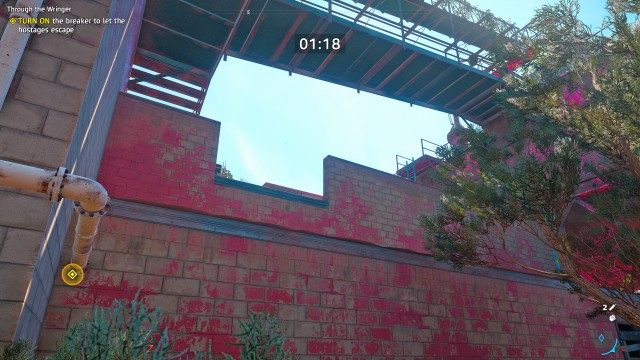 TURN ON the breaker to let the hostages escape (1 min 30 secs)