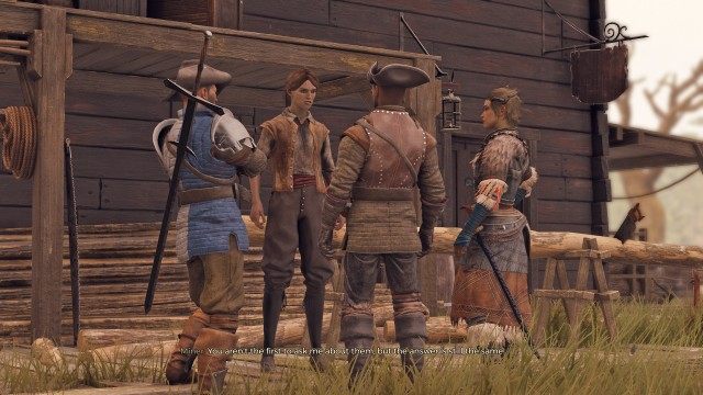 Go to the old mine indicated by Lady Morange / Ask about the ruins among the miners