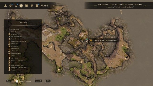 Find the scholars' expedition camp