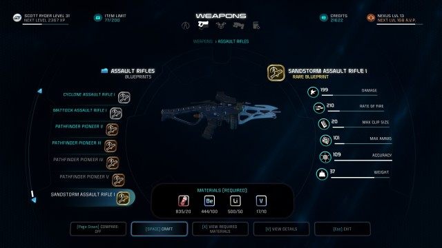 Craft the weapon at a research station