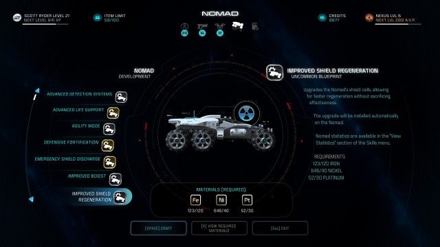 Craft the Shield Regenerator at a research station