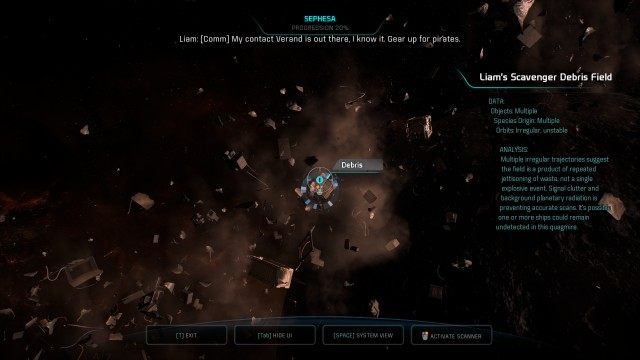 Go to the debris field in the Sephesa System