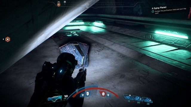Escape the purification field and exit the vault