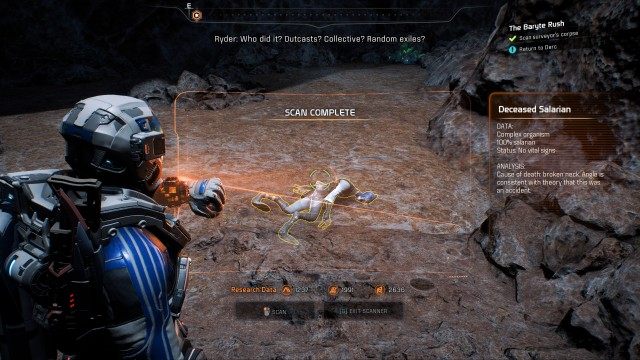 Scan surveyor's corpse