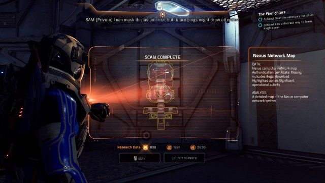 Optional: Scan the sanctuary for clues