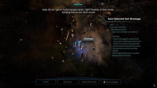 Search Eriksson sector for missing shuttle