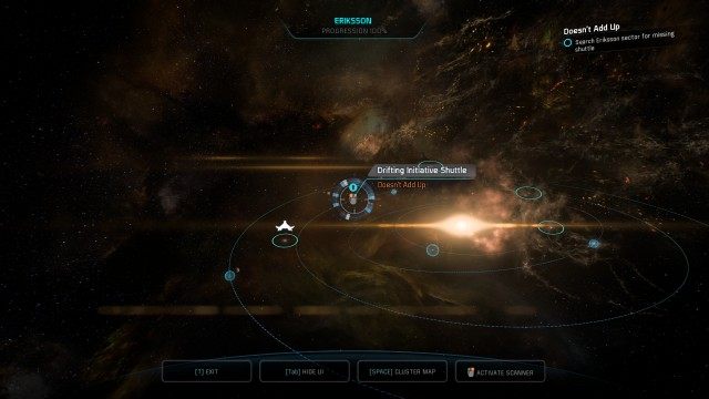 Search Eriksson sector for missing shuttle
