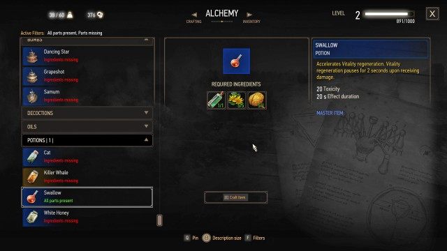 Brew a dose of the Swallow potion.