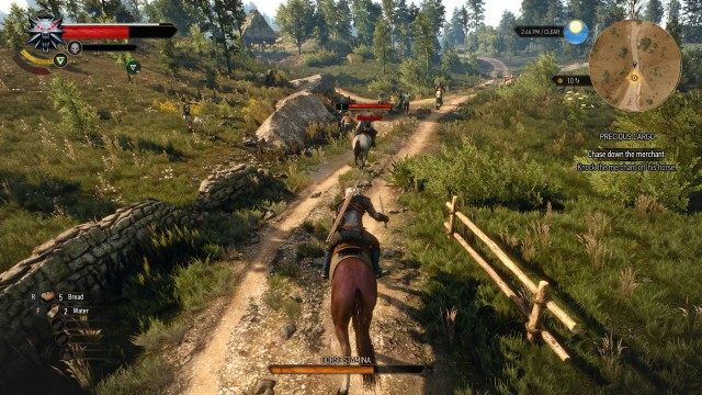 (Optional) Chase down the merchant. / Knock the merchant off his horse / Defeat the bandits.