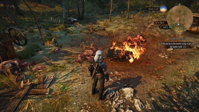 Find and burn the bodies lying in pits on the battle field. 0/3