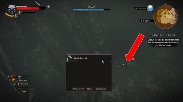 Go down the well and look for something that belonged to the dead woman using your Witcher Senses.