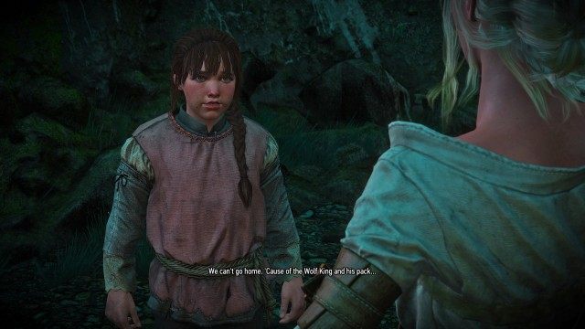 Follow the riverbed and find help. / Kill the wolves.