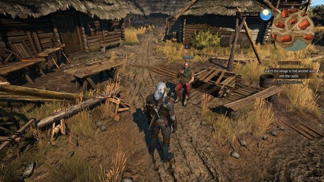 (Optional) Search the village to find another way into the castle.