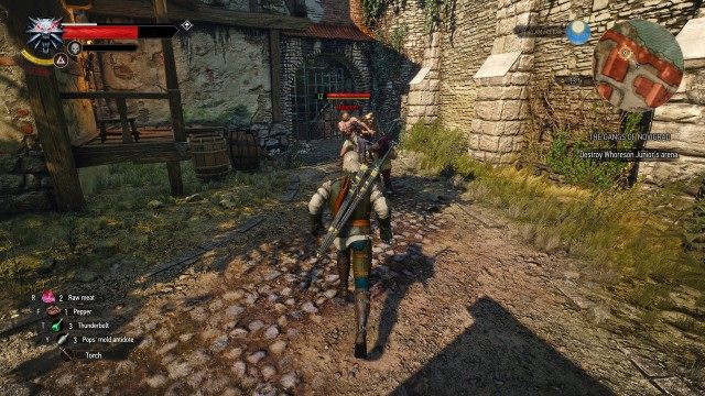 Meet Cleaver's dwarves outside the arena. / Destroy Whoreson Junior's arena.