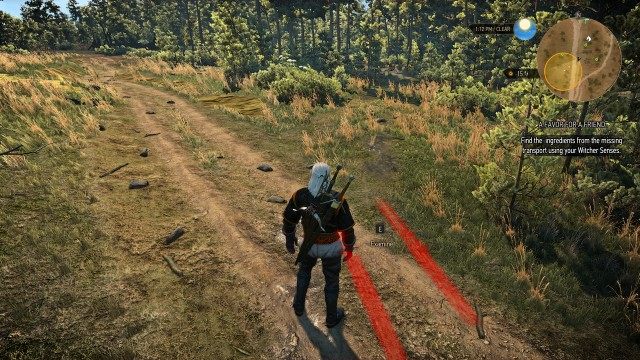 Find the ingredients from the missing transport using your Witcher Senses.