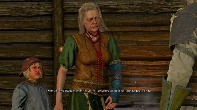 Go to the hut and talk to the boy.