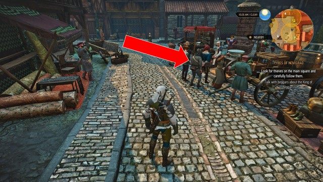 (Optional) Look for thieves on the main square and carefully follow them.