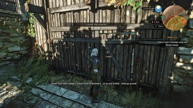 Follow Craven's footsteps using your Witcher Senses.