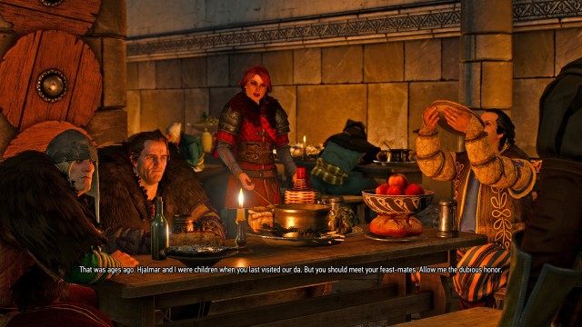 Meet Yennefer at the entrance to Kaer Trolde keep. / Go with Yennefer to the wake inside Kaer Trolde. / Meet Yennefer inside Kaer Trolde.