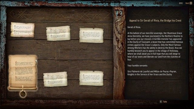 Look for a new contract on notice boards in Velen.