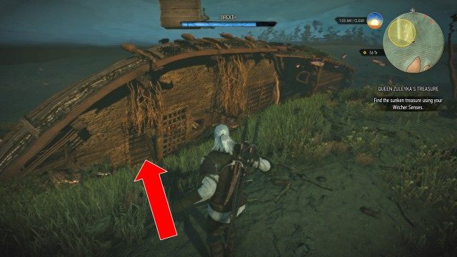 Find the sunken treasure using your Witcher Senses.