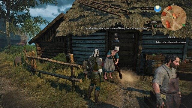 Return to the old woman for a reward.