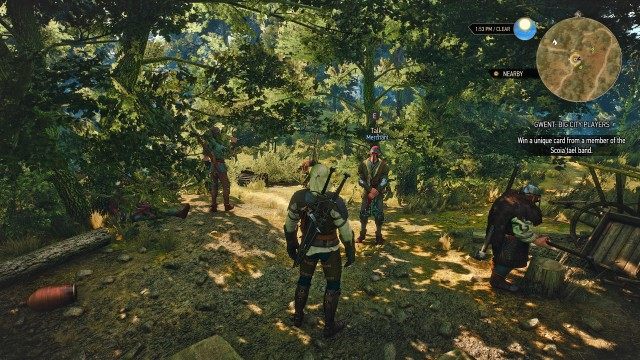 Win a unique card from a member of the Scoia'tael band.