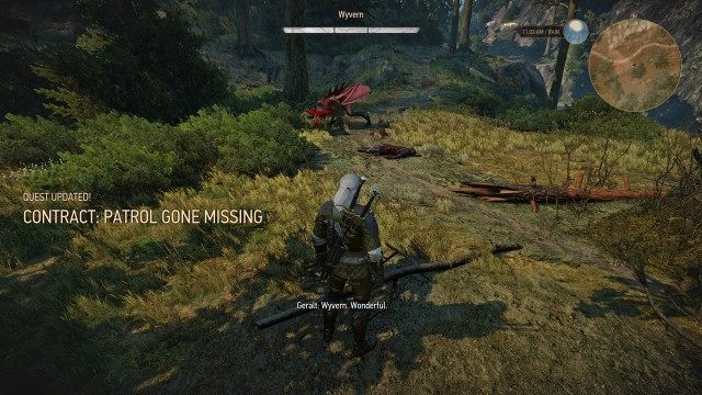 Go to the abandoned camp. / Search the area using your Witcher Senses.