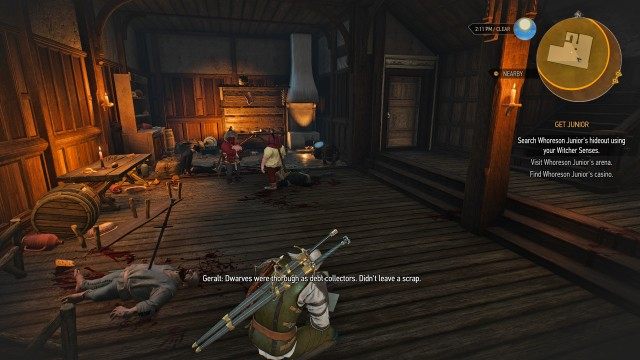 Find Whoreson Junior's hideout. / Search Whoreson Junior's hideout using your Witcher Senses.