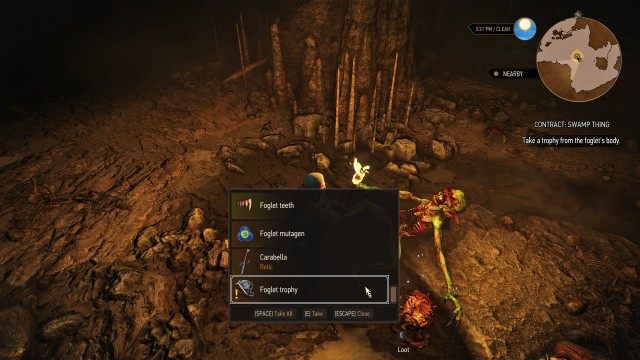 Kill the foglet. / Take a trophy from the foglet's body.