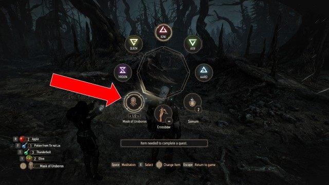 Follow Yennefer. / Use the Mask of Uroboros.