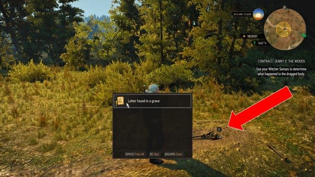 Use your Witcher Senses to determine what happened to the dragged body.