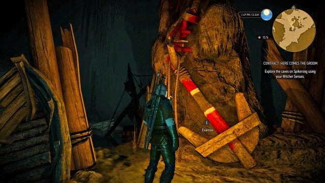 Explore the caves Britt mentioned using your Witcher Senses. / Explore the caves on Spikeroog using your Witcher Senses.