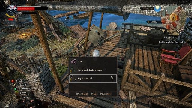 (Optional) Defeat the pirates. / Find the key to the slaves' cell.