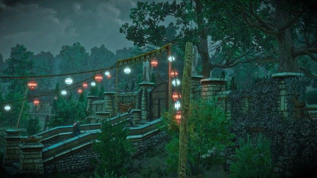 Visit Triss and prepare for the masquerade ball. / Bring Triss the fox mask. / Go to the Vegelbuds' residence after dusk and talk to the guard.