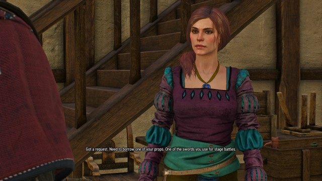 Borrow a prop sword from Madame Irina.