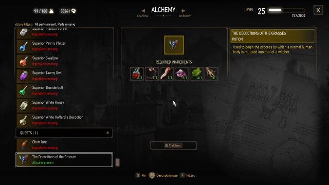 Gather the necessary ingredients and brew the Decoctions of the Grasses. / Brew the Decoctions of the Grasses.