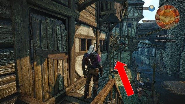 Find a way into Zed's home.