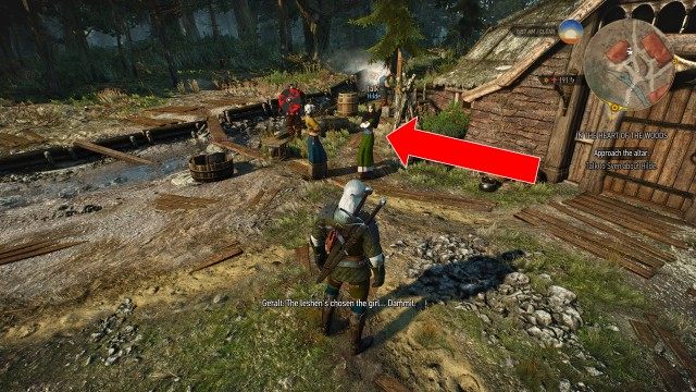 Find the person marked by the leshen by using your Witcher Senses.