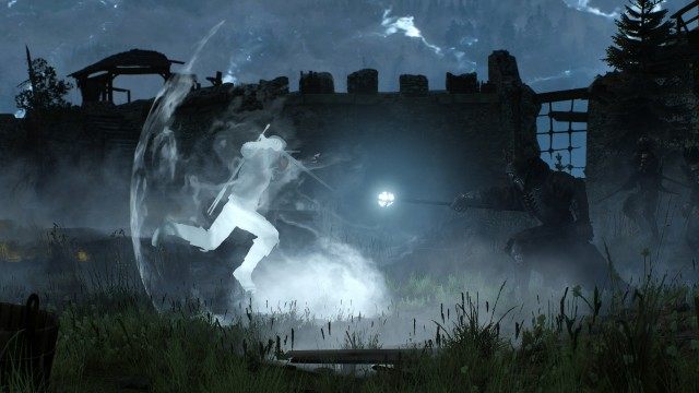 Get to Triss. / Help Triss fight the Hunt's warriors.