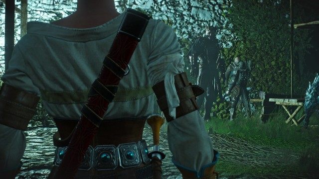 Help Triss fight the Wild Hunt by the gate to the inner courtyard.