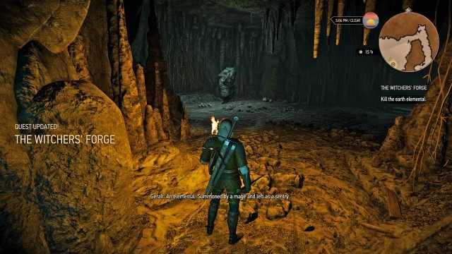 Go to the mine near Kaer Morhen. / Search the mine using your Witcher Senses. / Kill the earth elemental.
