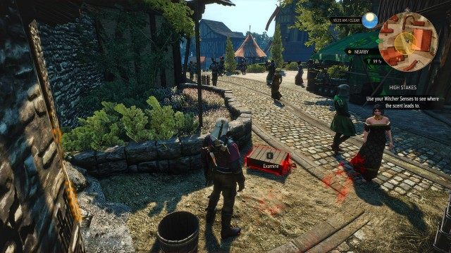 Use your Witcher Senses to see where the scent leads to.