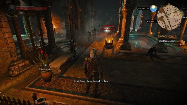 Catch Philippa Eilhart. / Sneak up on Philippa without making too much noise.